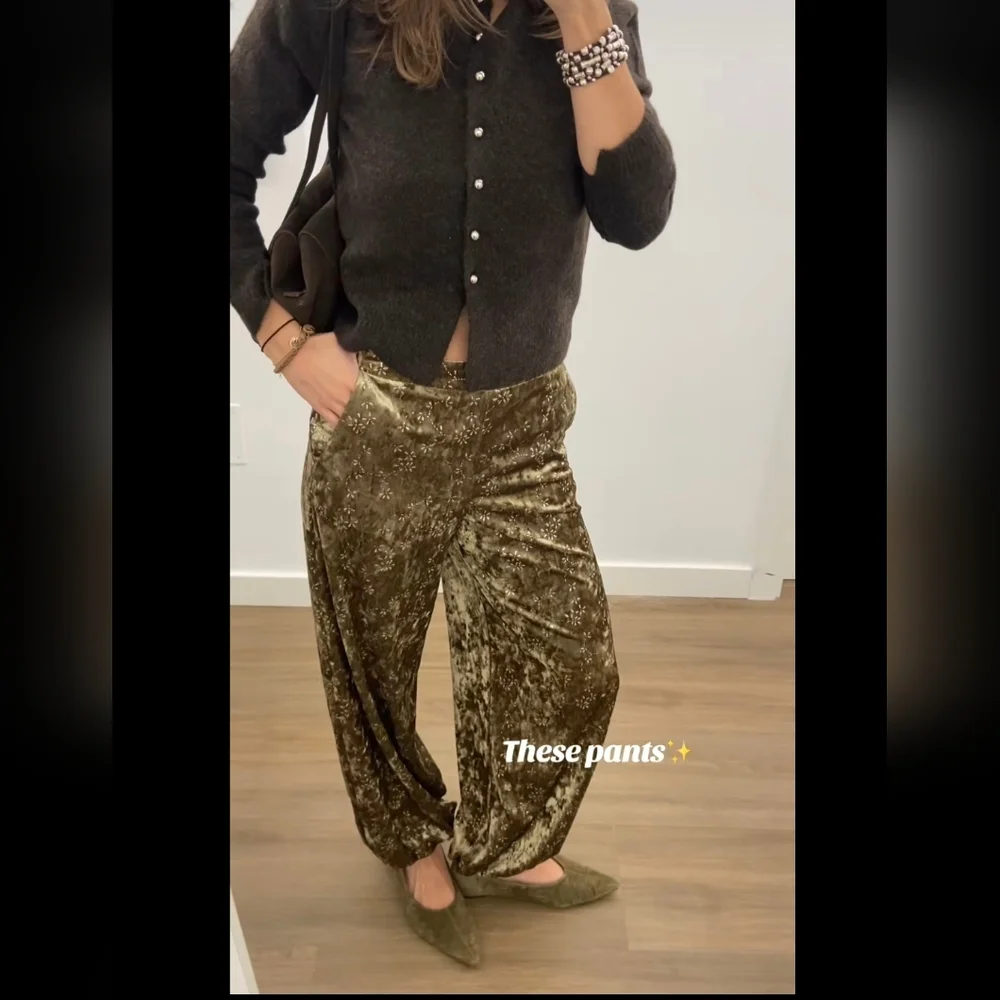 ZARA VELVET BALLOON PANTS